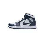 PK Jordan 1 Mid White Metallic Gold Obsidian, 554724-174