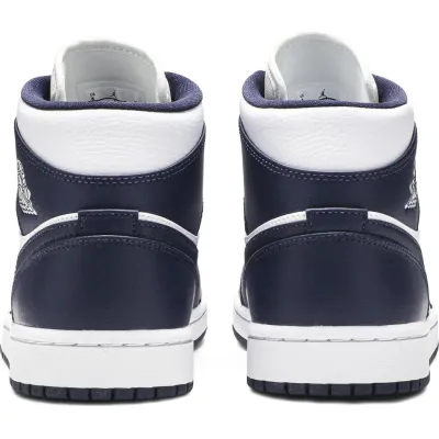 PK Jordan 1 Mid White Metallic Gold Obsidian, 554724-174 02