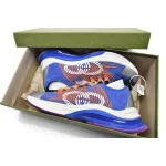 PK Gucci Run Sneakers White Blue Orange, 680893-UFE10-8880