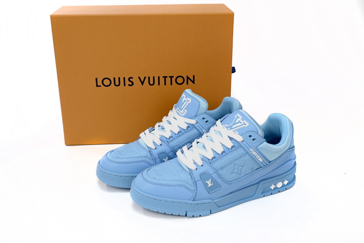 PK Louis Vuitton Trainer All Blue Embossing,1AARFG