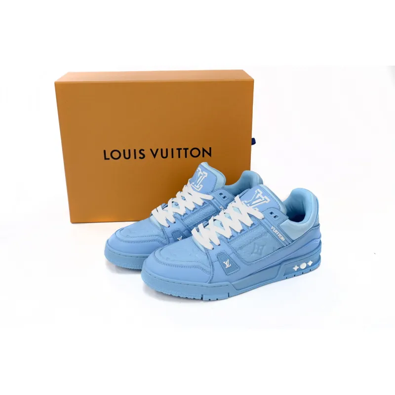 PK Louis Vuitton Trainer All Blue Embossing,1AARFG