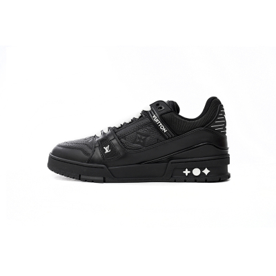 PK Louis Vuitton Trainer All Black Embossing,1AARER 01