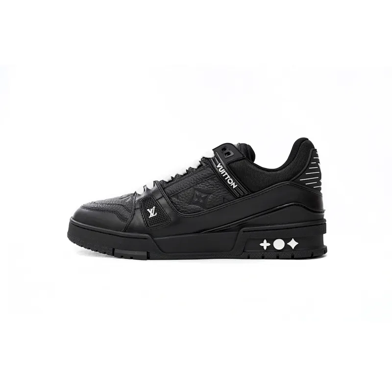 PK Louis Vuitton Trainer All Black Embossing,1AARER