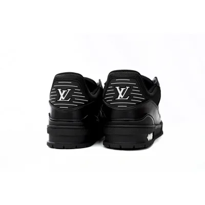 PK Louis Vuitton Trainer All Black Embossing,1AARER 02
