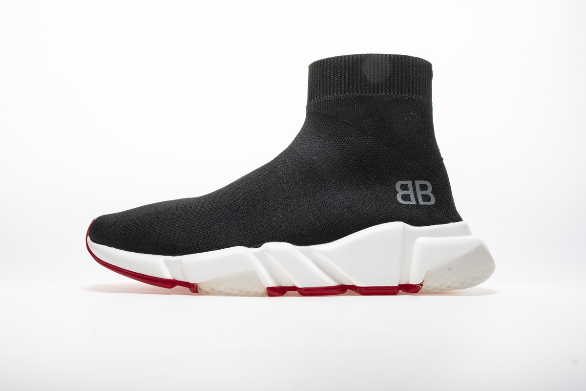 PK Balenciaga Speed Recycled Black White