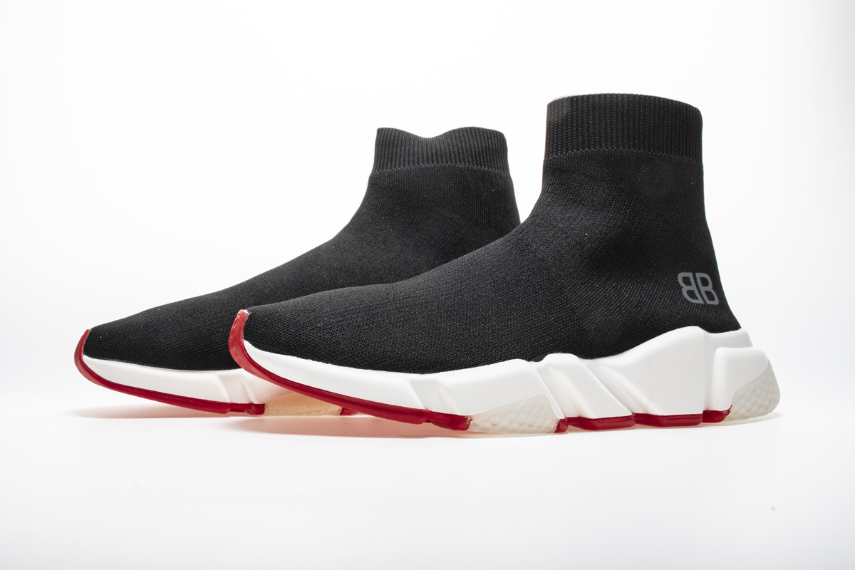 PK Balenciaga Speed Recycled Black White