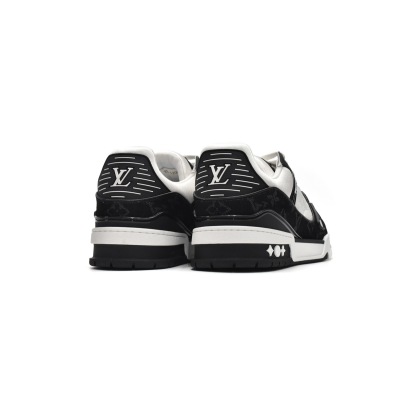 PK Louis Vuitton Trainer Black And White Cloth Cover,VL1202  02