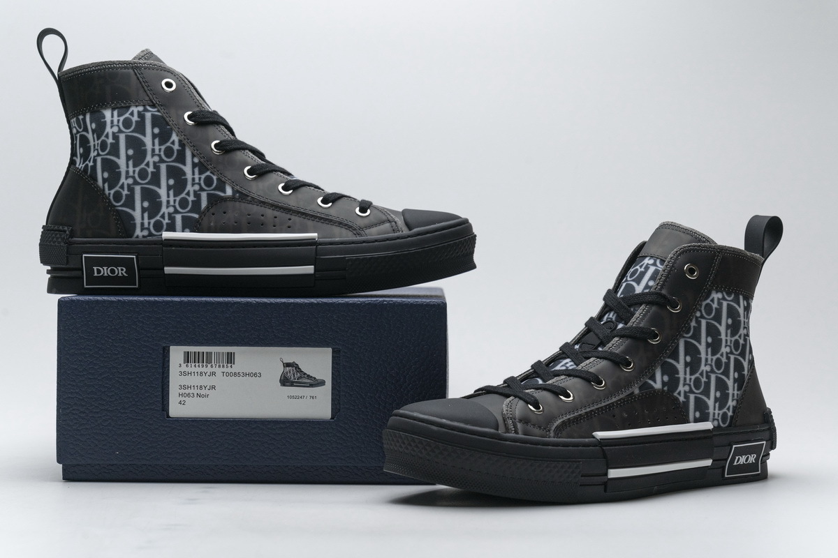 PK Dior B23 High Top Canvas Oblique Black