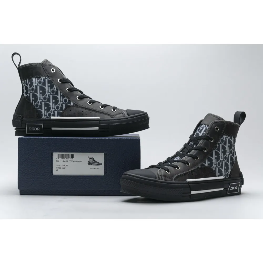 PK Dior B23 High Top Canvas Oblique Black