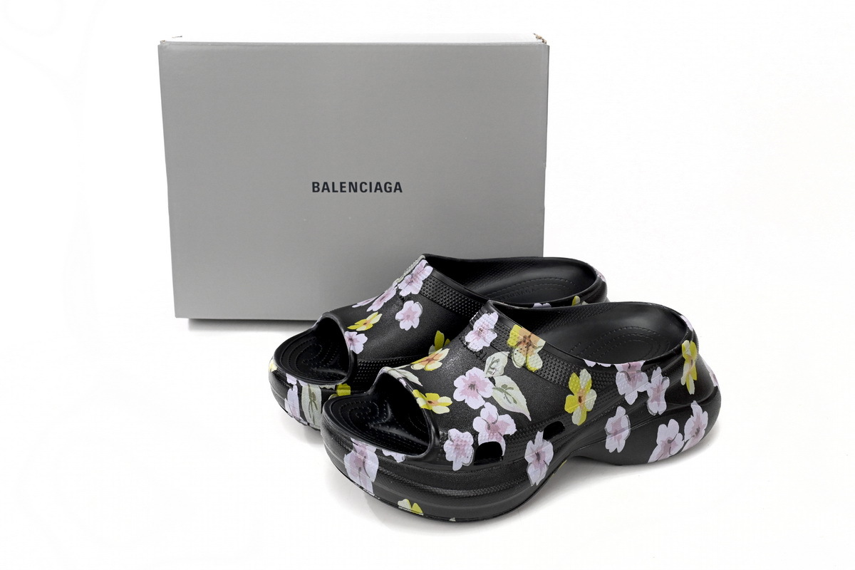 PK BALENCIAGA Pool Croc Watermark Black, 677389 W1S8G 6556