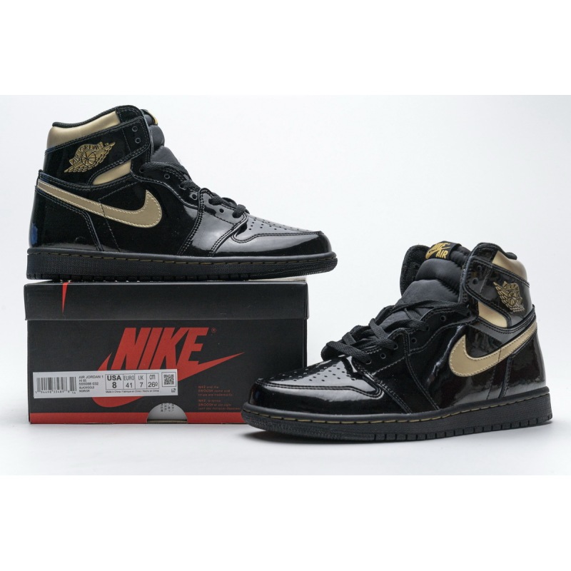 PK Jordan 1 Retro High Black Metallic Gold (2020), 555088-032