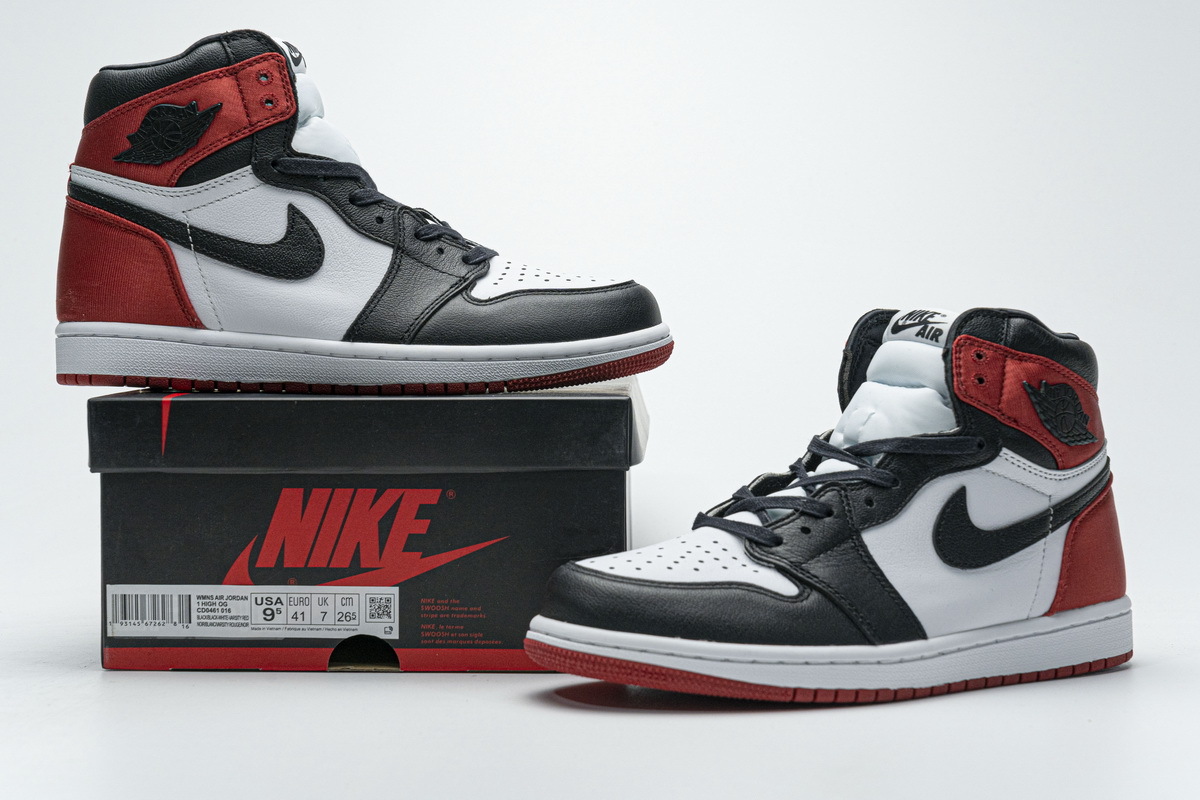 PK Jordan 1 Retro High Satin Black Toe (W), CD0461-016