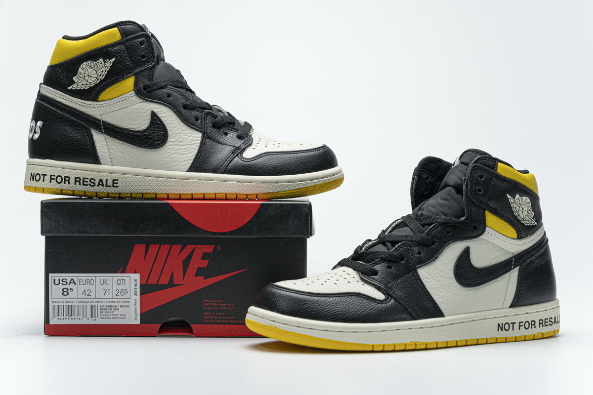 PK Jordan 1 Retro High "Not for Resale" Varsity Maize, 861428-107
