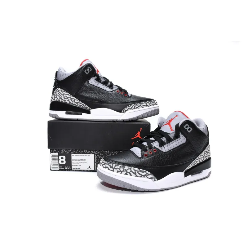 PK Jordan 3 Retro Black Cement (2018), 854262-001