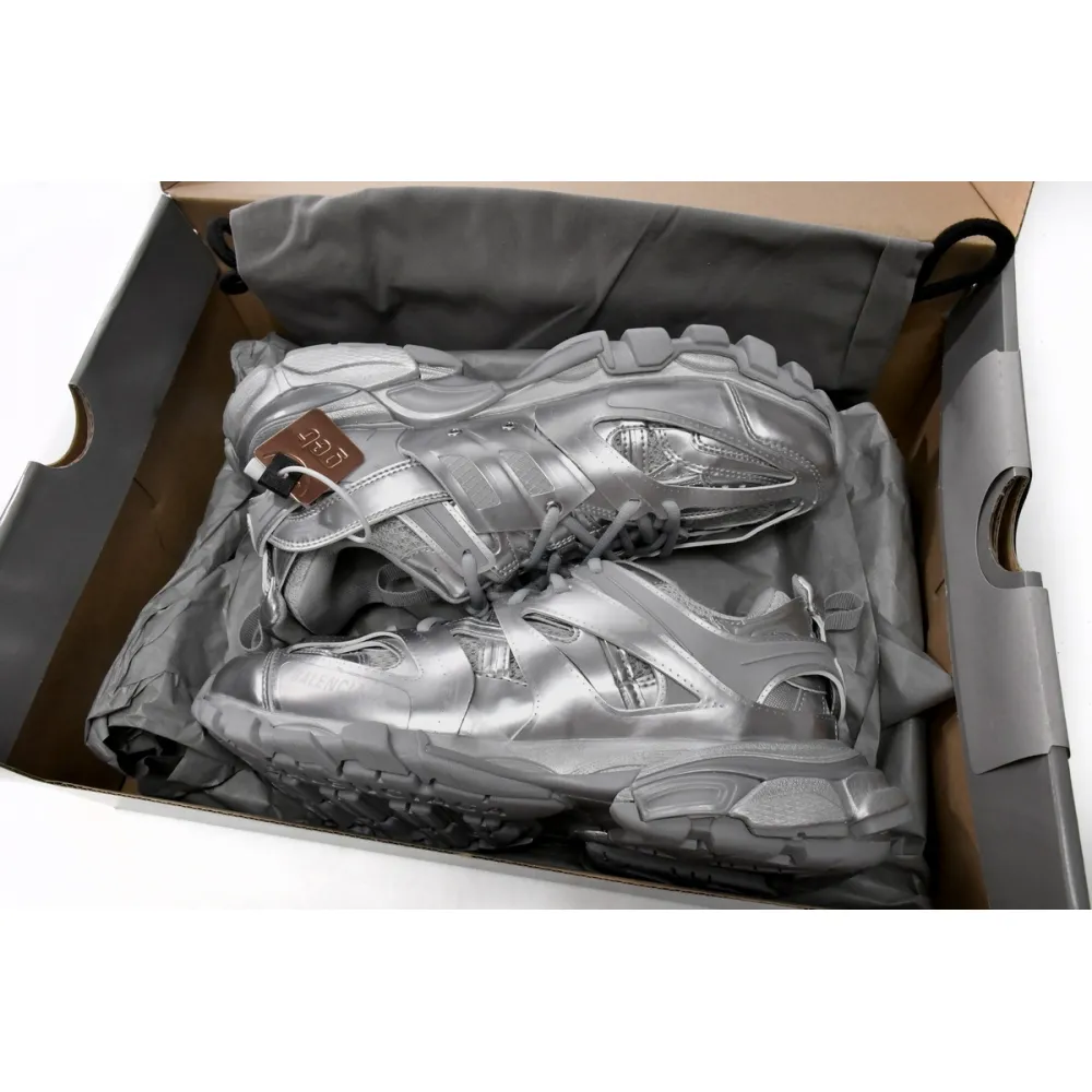 PK Balenciaga Track.2 Open Sneaker Bright Silver, 542436 W2FS3 8100