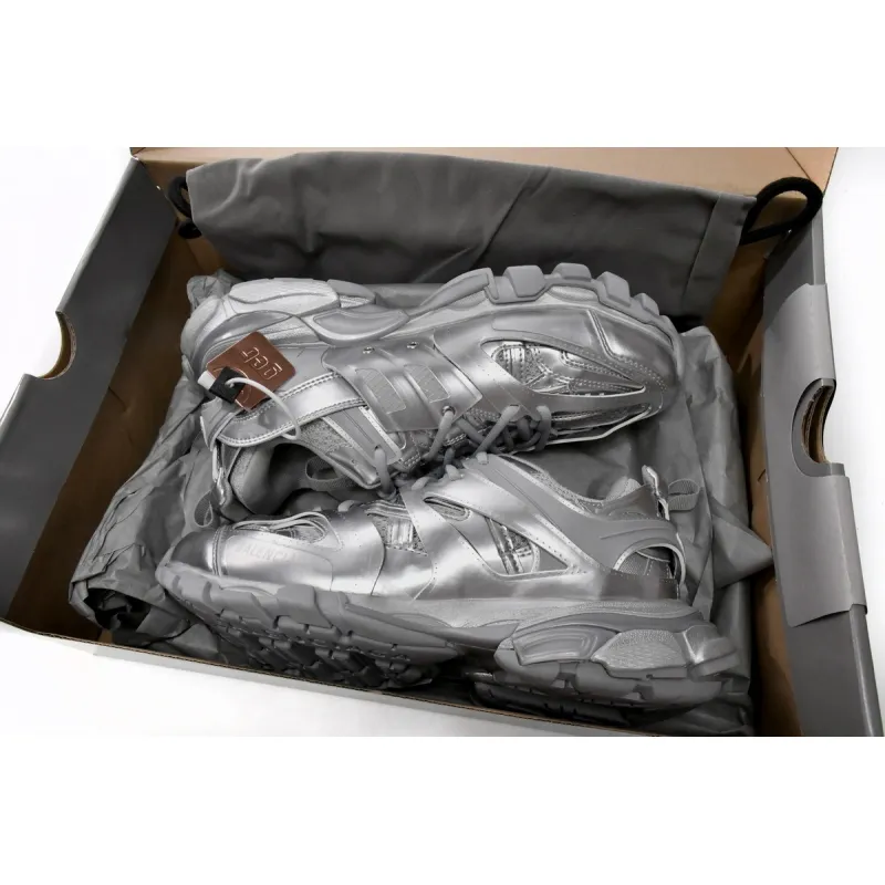 PK Balenciaga Track.2 Open Sneaker Bright Silver, 542436 W2FS3 8100