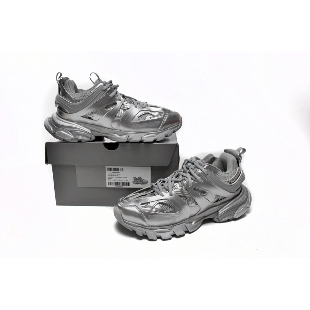 PK Balenciaga Track.2 Open Sneaker Bright Silver, 542436 W2FS3 8100