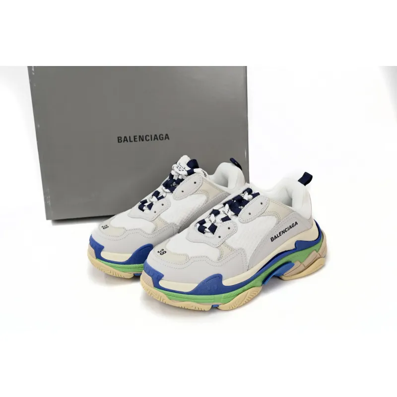 PK Balenciaga Triple White Blue Green, 524039 W09E1 1900