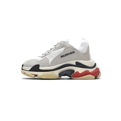 PK Balenciaga Triple S White Dark Grey Red, 524037 W09E1 9000 01