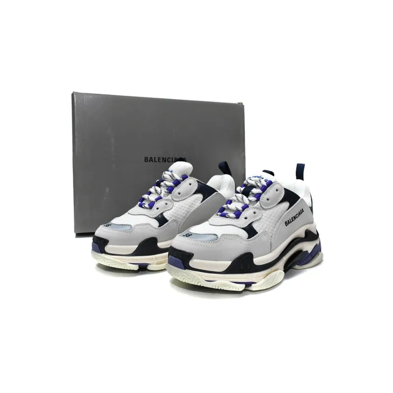 PK Balenciaga Triple S White Dark Blue, 534217 W09E1 9000