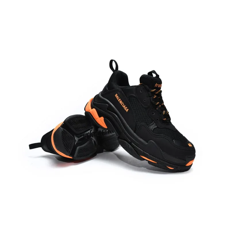 PK Balenciaga Triple S Black Orange, 536737 W2FA1 9188