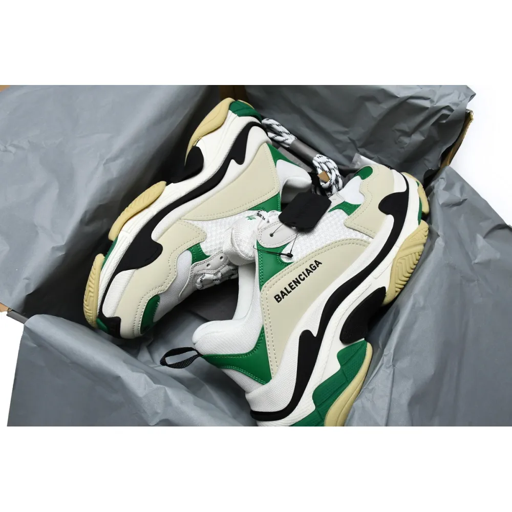 PK Balenciaga Triple S White Green, 536737 W09O1 9090