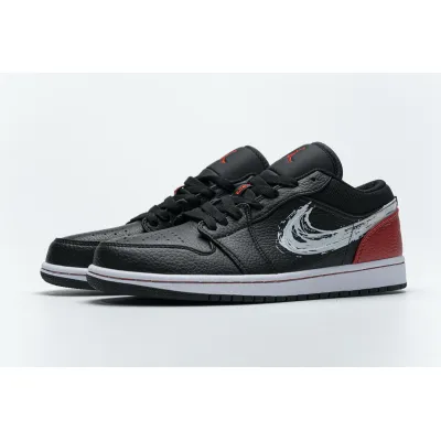 PK Jordan 1 Low Brushstroke Swoosh Black, DA4659-001 02