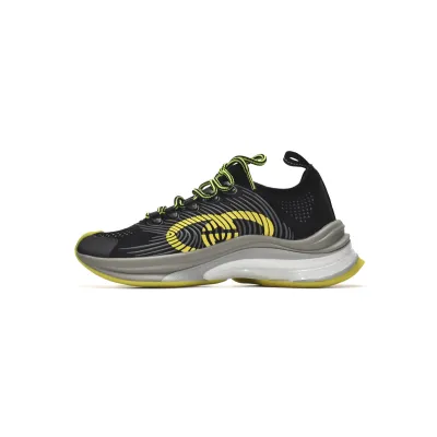 PK Gucci Run Sneakers Black Yellow, 680939-USM10-8480 01