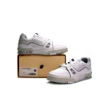 PK Louis Vuitton Trainer White Litchi Pattern,FD0221