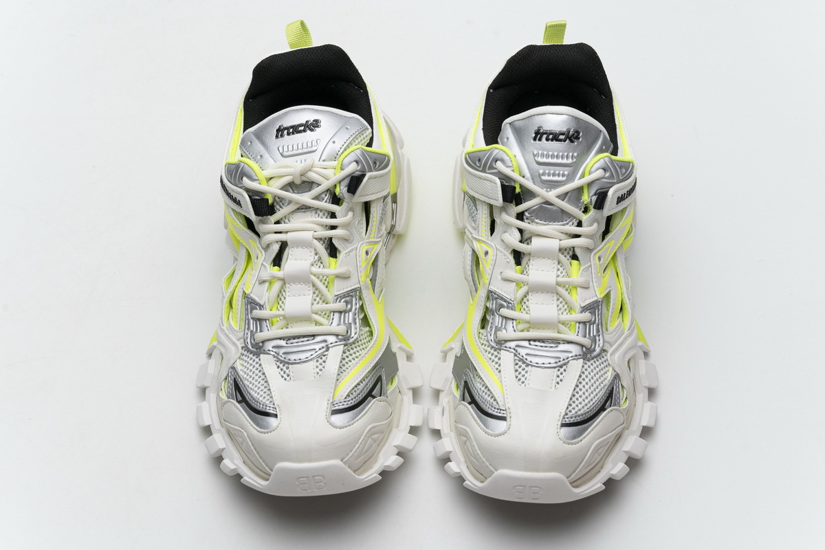 PK Balenciaga Track 2 Sneaker White Fluo Yellow, 568515 W2ON3 9073