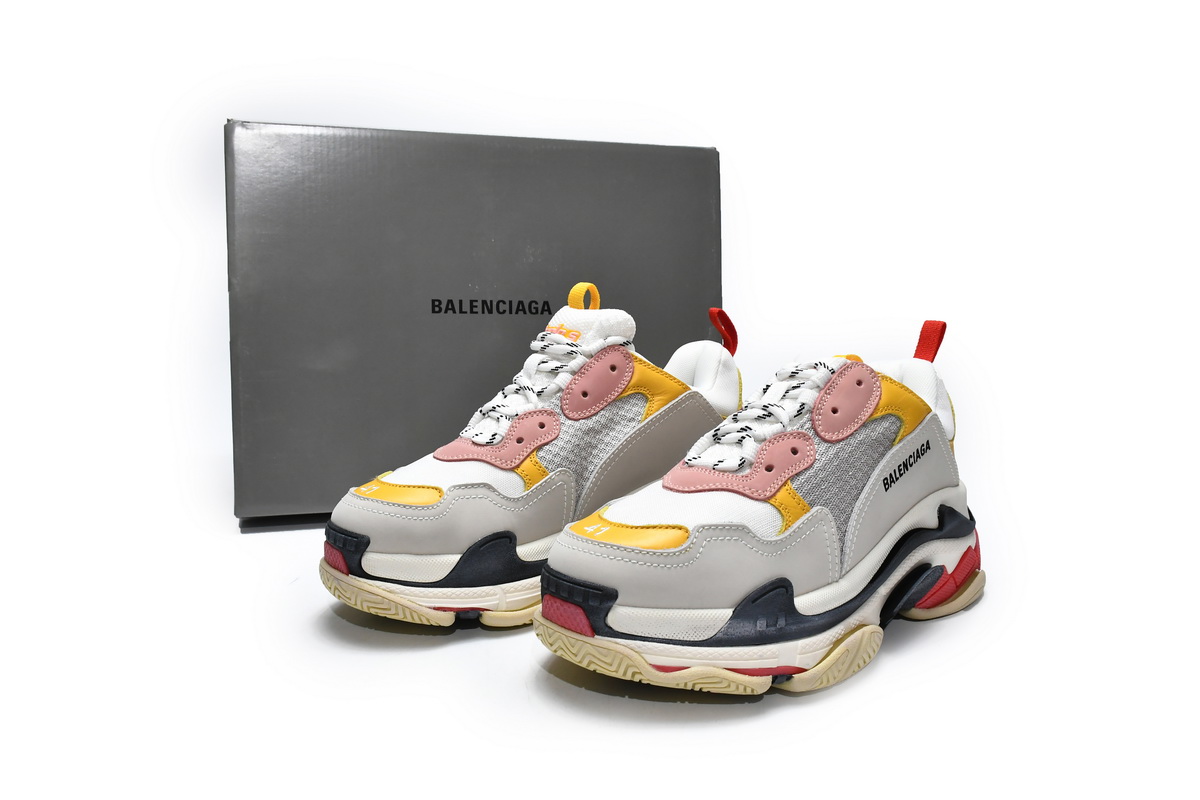  Perfectkicks Balenciaga Triple S Cream Yellow Red , 524038 W09O5 9035