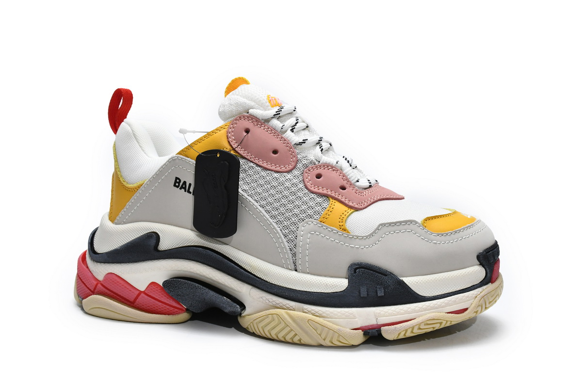  Perfectkicks Balenciaga Triple S Cream Yellow Red , 524038 W09O5 9035