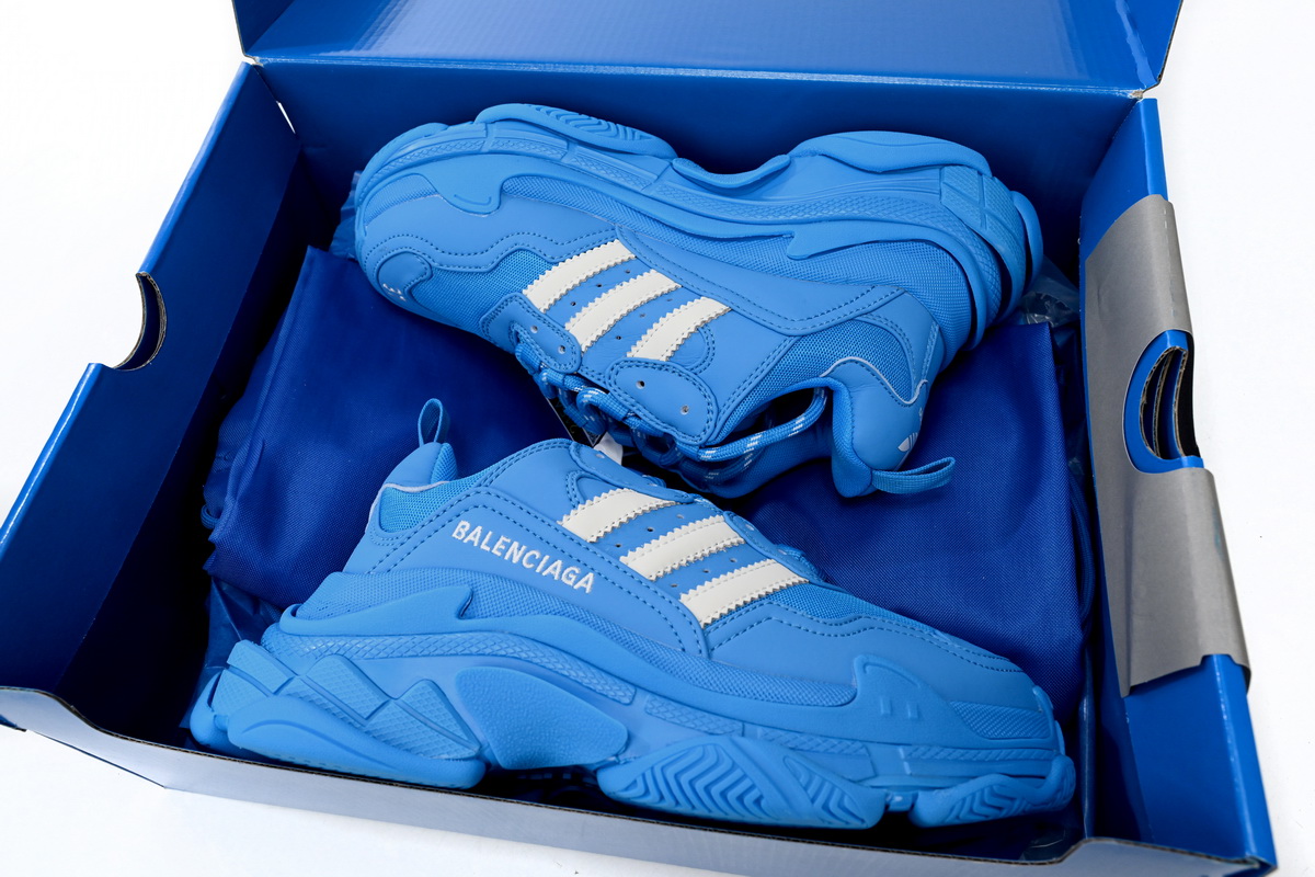  Perfectkicks Balenciaga x adidas Triple S Blue White,712764 W2ZB2 4090