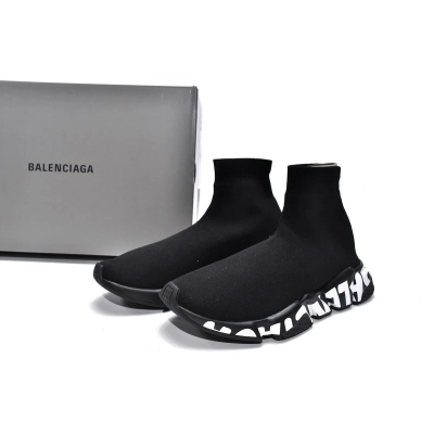  Perfectkicks Balenciaga Speed Graffiti Trainers Black 02