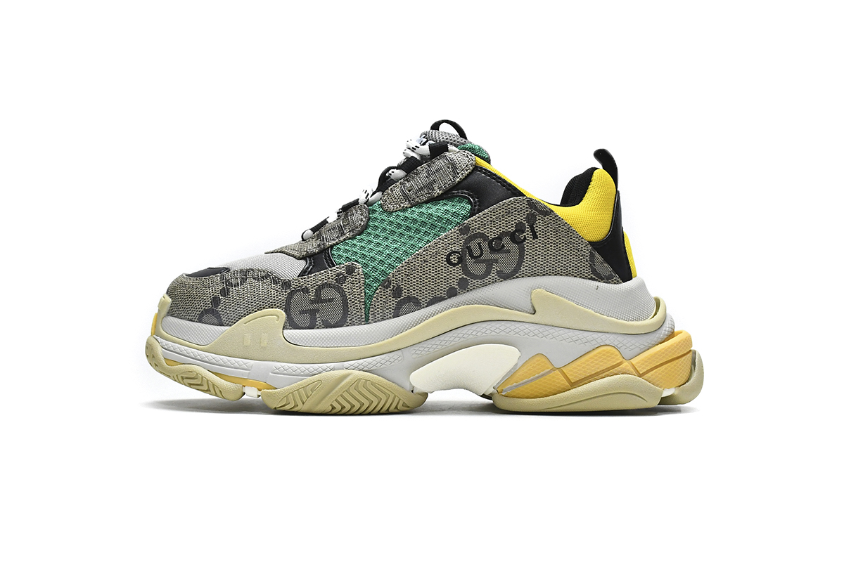 PK Gucci x Balenciaga The Hacker Project Triple S Beige Green Yellow