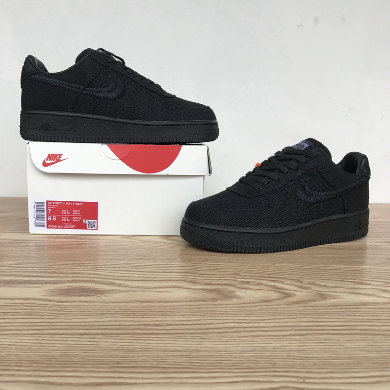 PK Air Force 1 Low Stussy Black,CZ9084-001