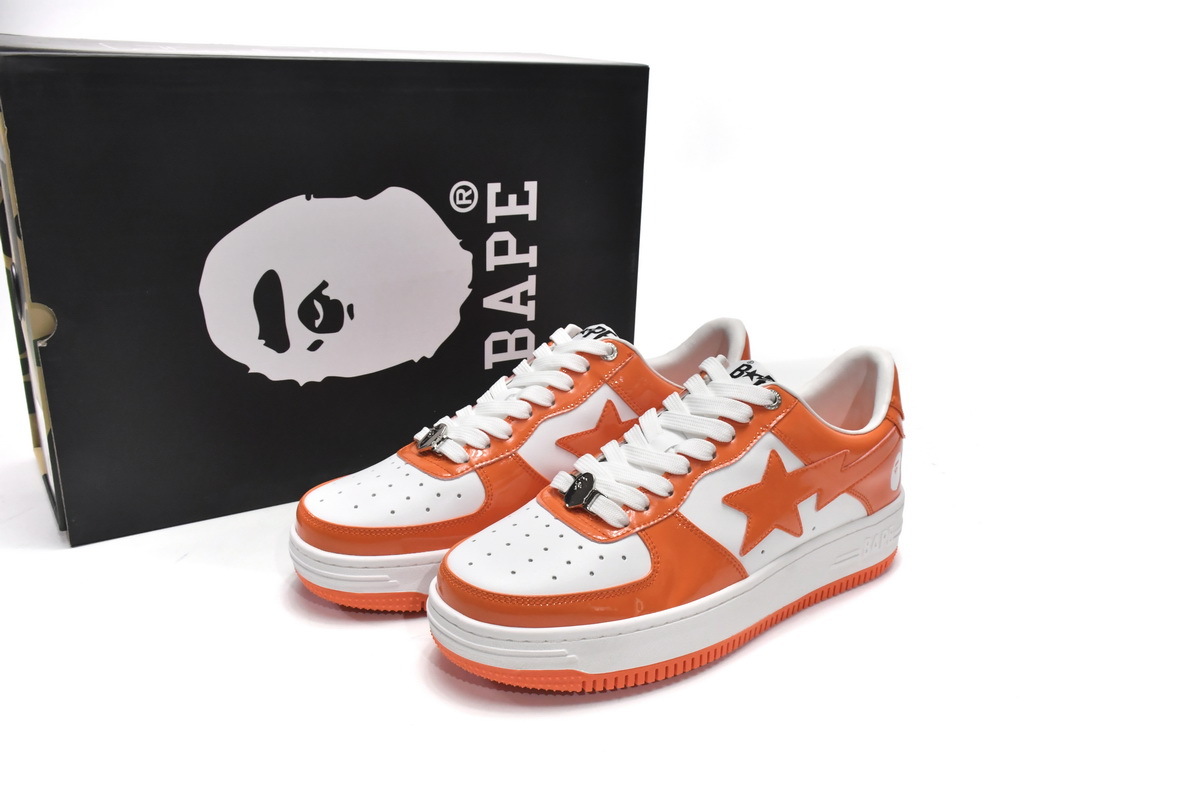 PK Bape Sk8 Sta Low White Orange, 1G70-109-0017