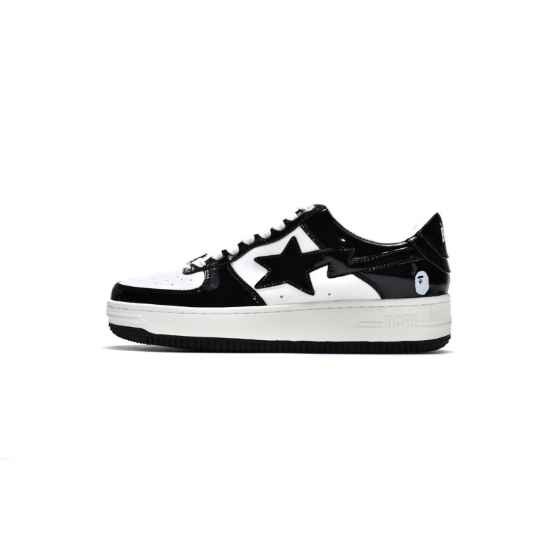 PK A Bathing Ape Bape Sk8 Sta Low White Black, 1G70-109-0001