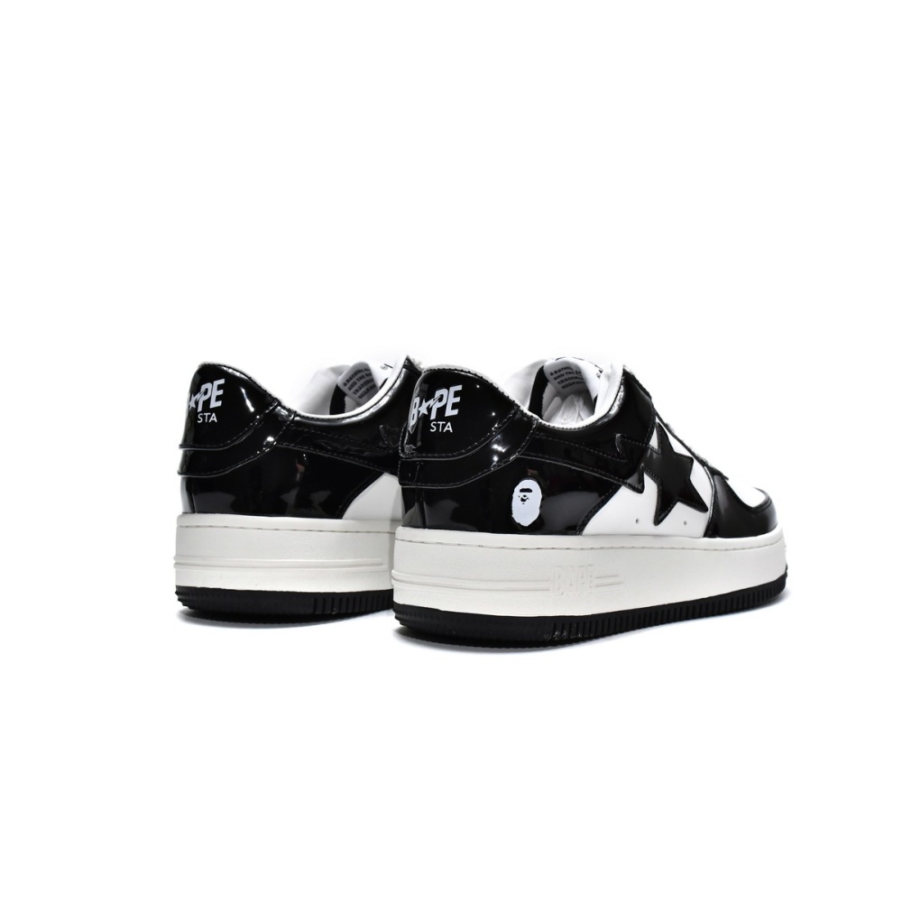 PK A Bathing Ape Bape Sk8 Sta Low White Black, 1G70-109-0001