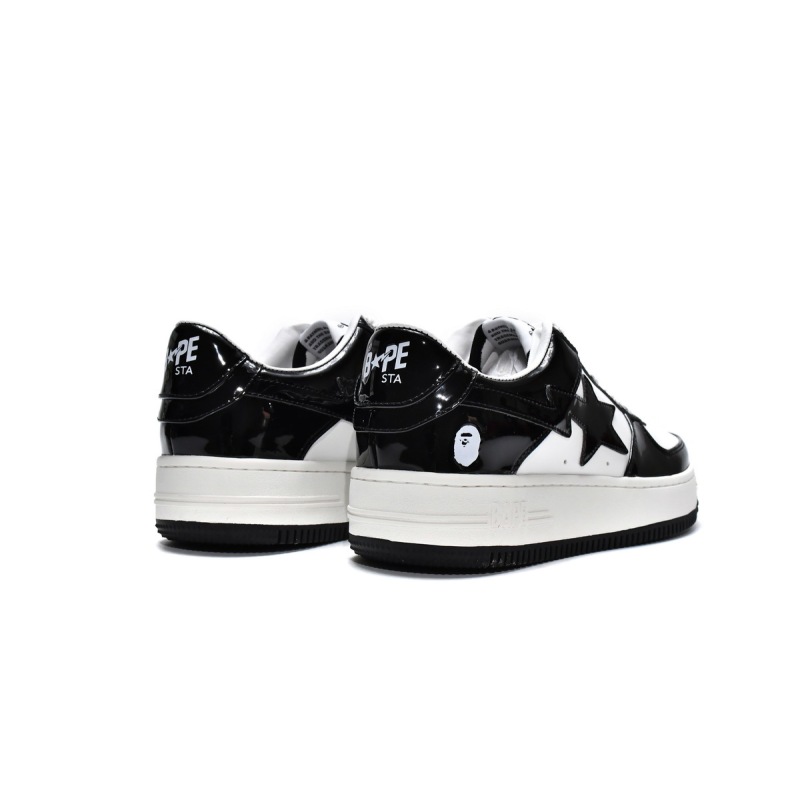 PK A Bathing Ape Bape Sk8 Sta Low White Black, 1G70-109-0001