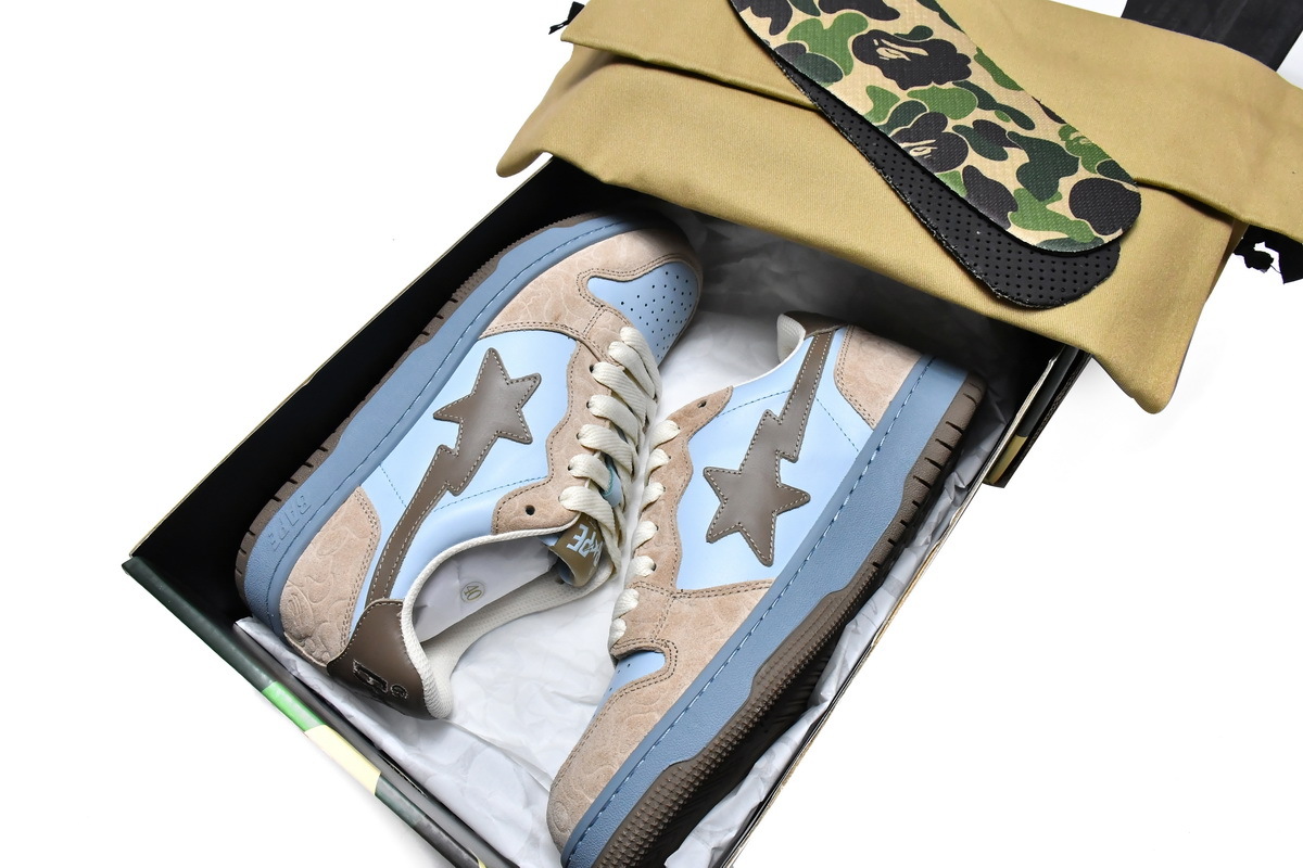 PK A Bathing Ape Bape Sk8 Sta Low Light Blue, 1G70-109-0013