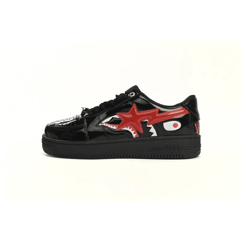 H12 A Bathing Ape Bape Sta Low Shark Black, 1H30-191-012-BLK