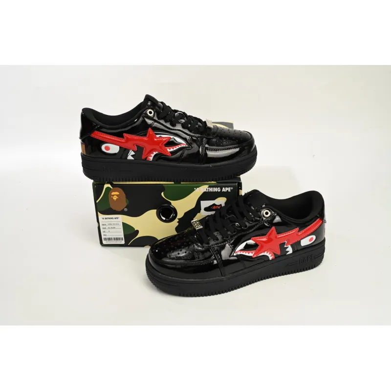 H12 A Bathing Ape Bape Sta Low Shark Black, 1H30-191-012-BLK