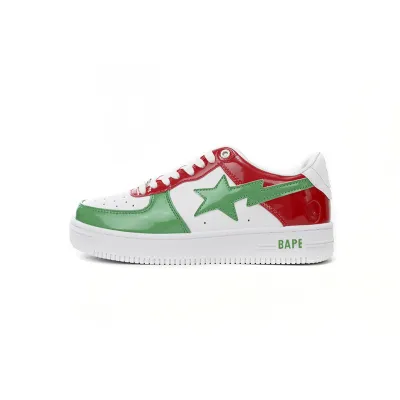 H12 A Bathing Ape Bape Sta Low Red, white, and Green,1180-191-004 01