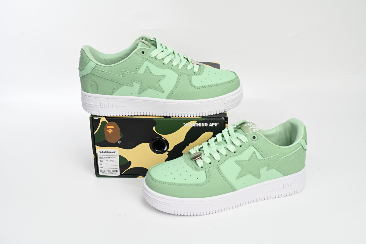 H12  A Bathing Ape Bape Sta Low Apple Green,0ZXSH M191 006K