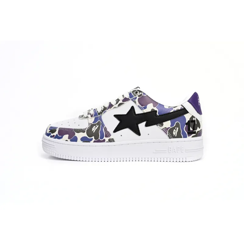 H12  A Bathing Ape Bape Sta Low White Purple Color Spray,1J22 291 004