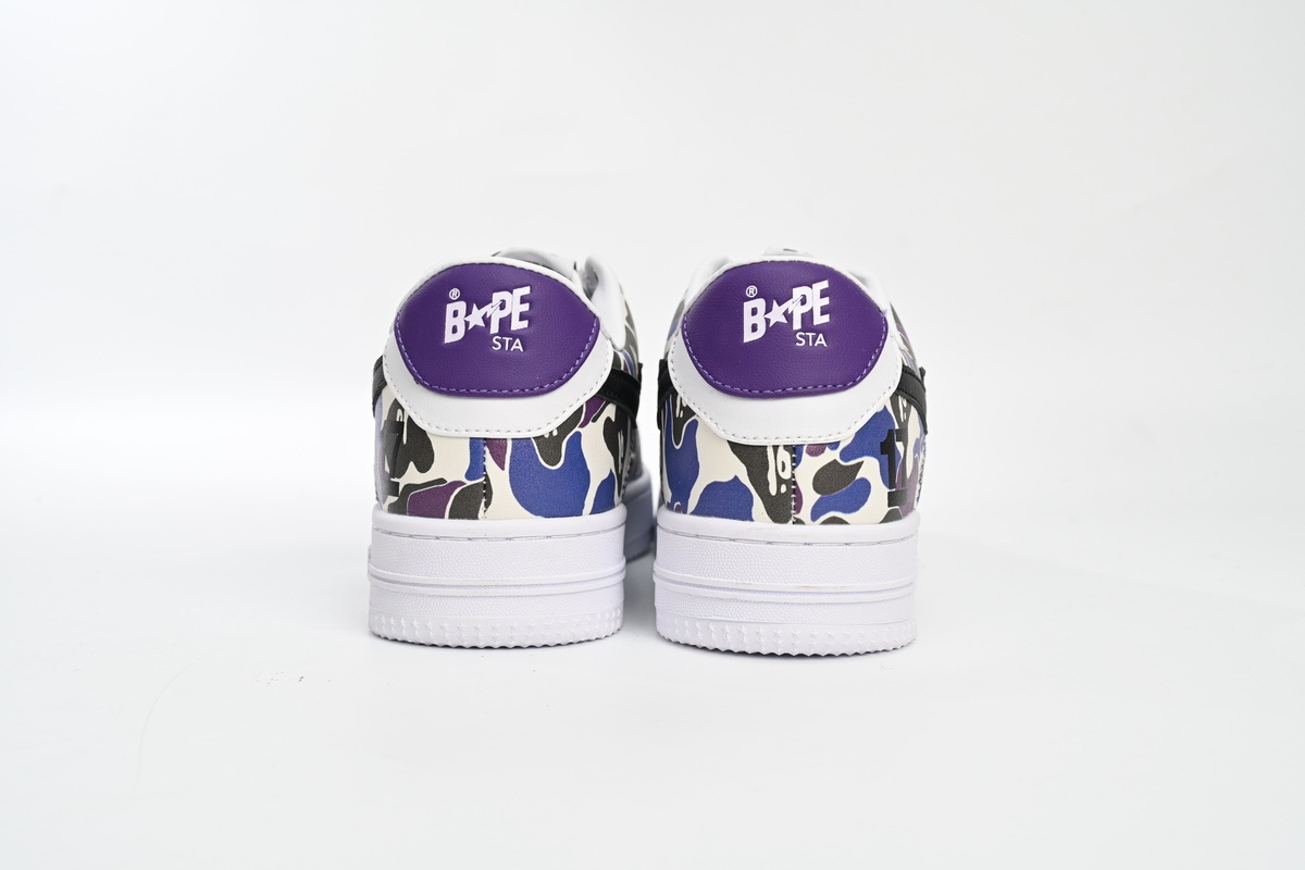 H12  A Bathing Ape Bape Sta Low White Purple Color Spray,1J22 291 004