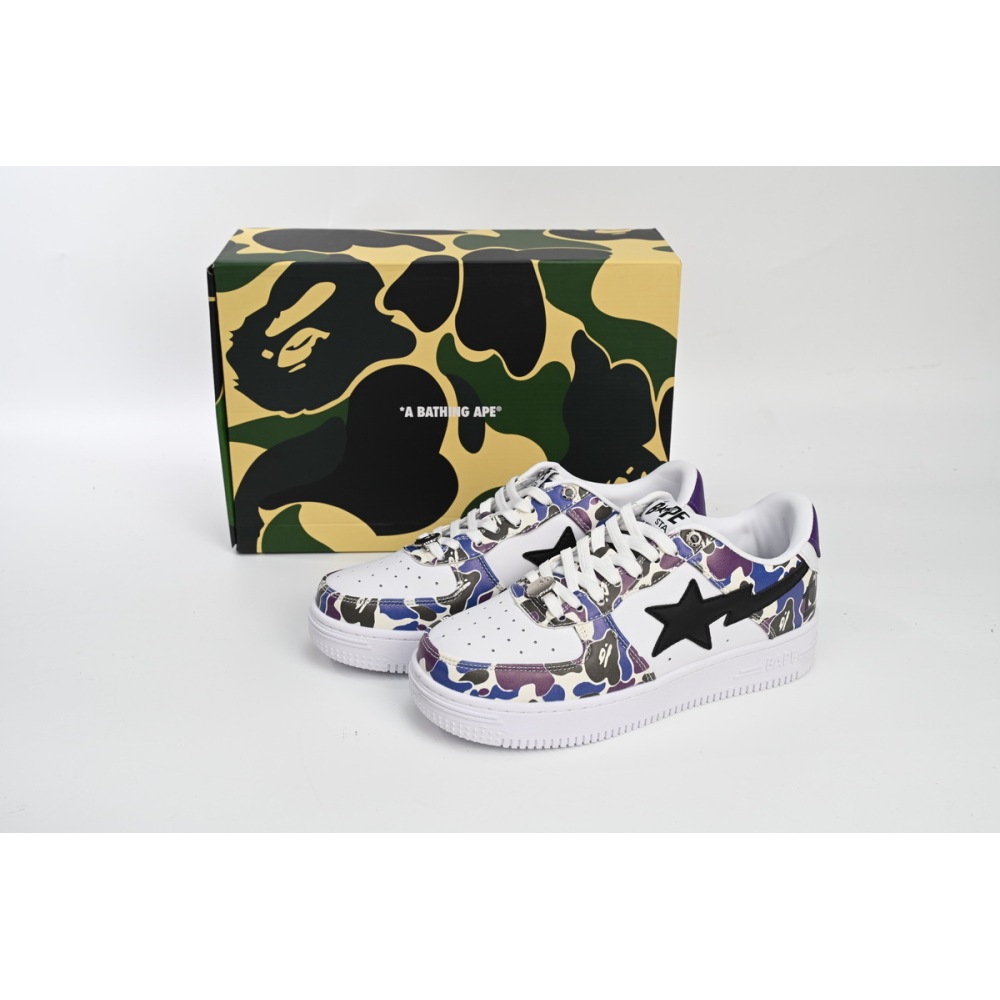 H12  A Bathing Ape Bape Sta Low White Purple Color Spray,1J22 291 004