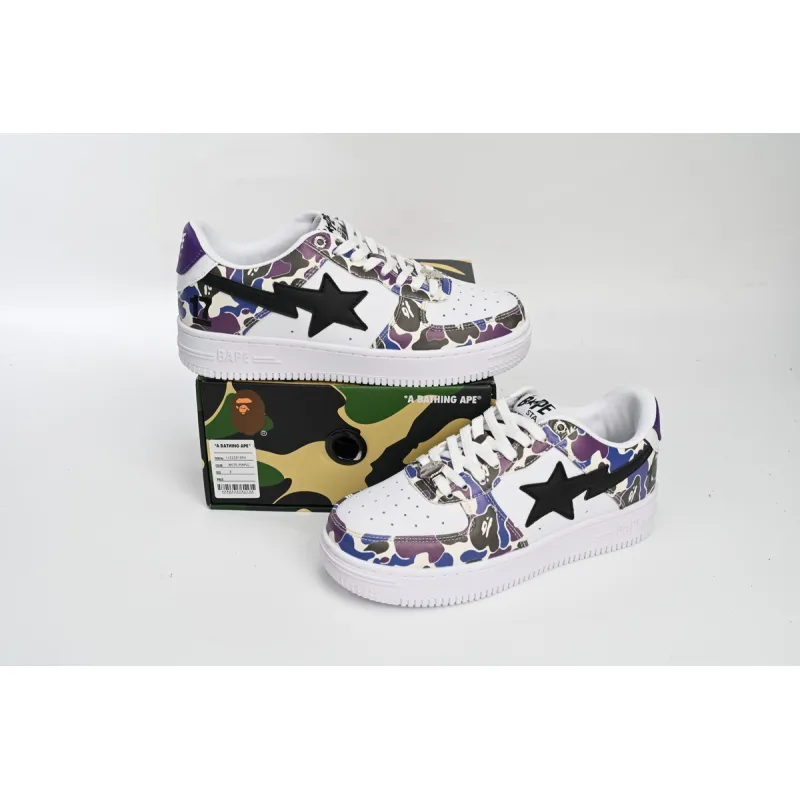 H12  A Bathing Ape Bape Sta Low White Purple Color Spray,1J22 291 004