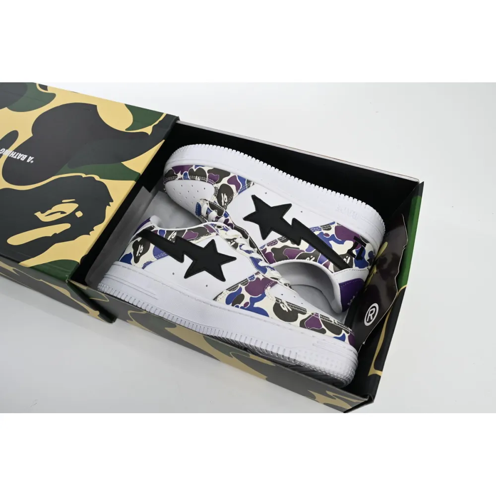 H12  A Bathing Ape Bape Sta Low White Purple Color Spray,1J22 291 004